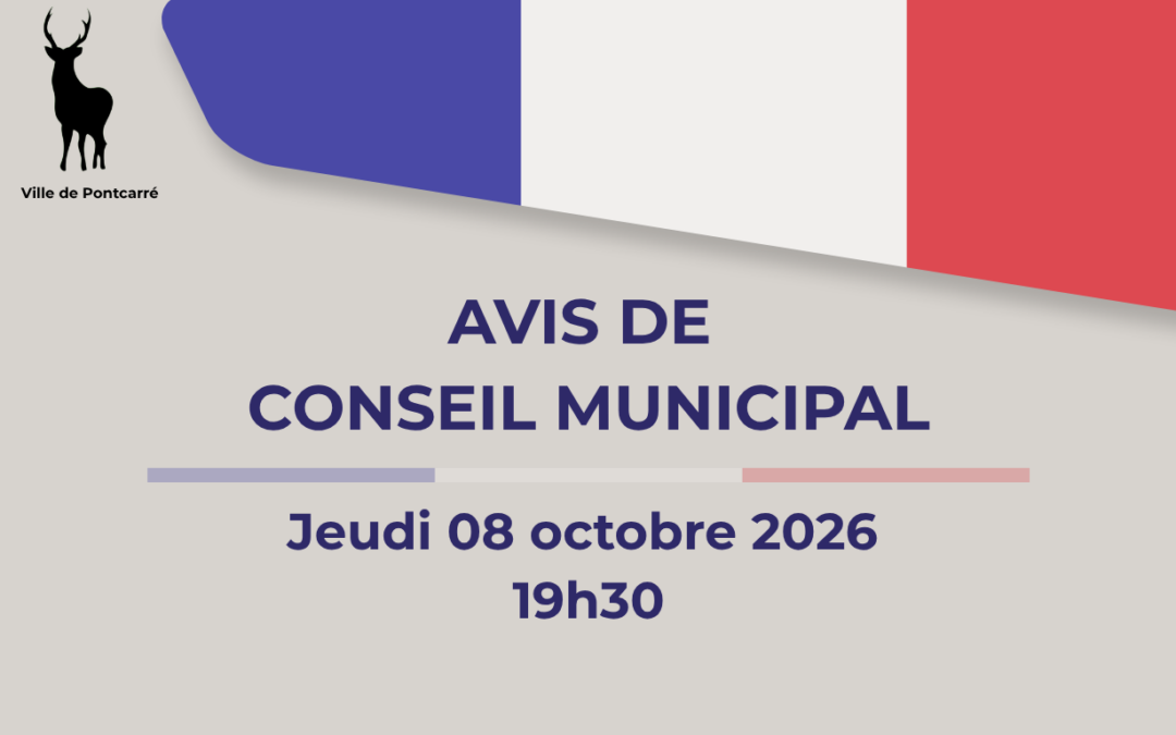 Avis de prochain Conseil Municipal : Jeudi 08 octobre 2026
